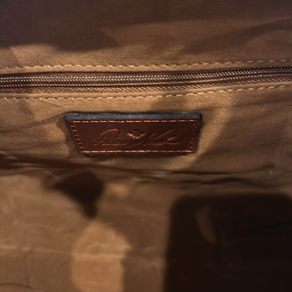 Patricia Nash Handbag Satchel SAGE Gracchi Frame Tooled Leather Long Strap - Picture 4 of 12